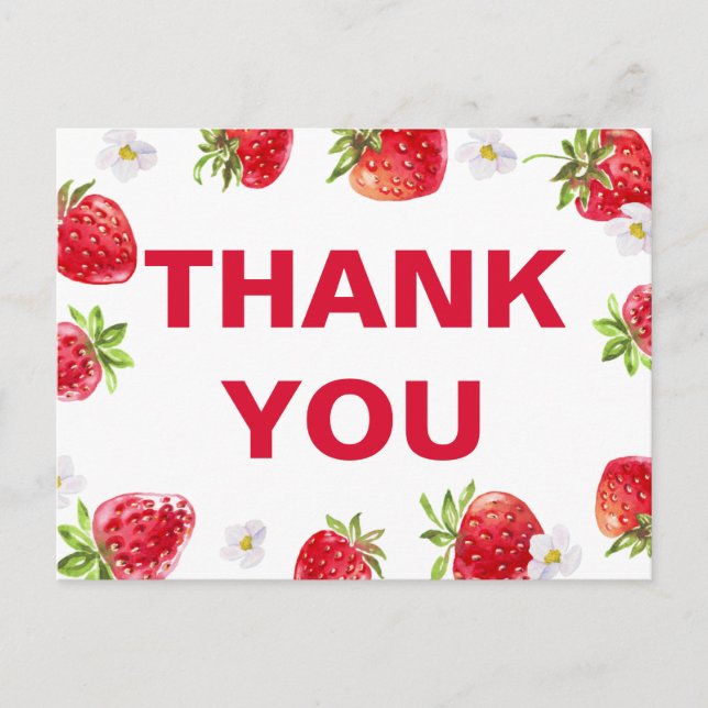 Summer Strawberry Frucht Niedlich Baby Dusche Postkarte (Vorderseite)