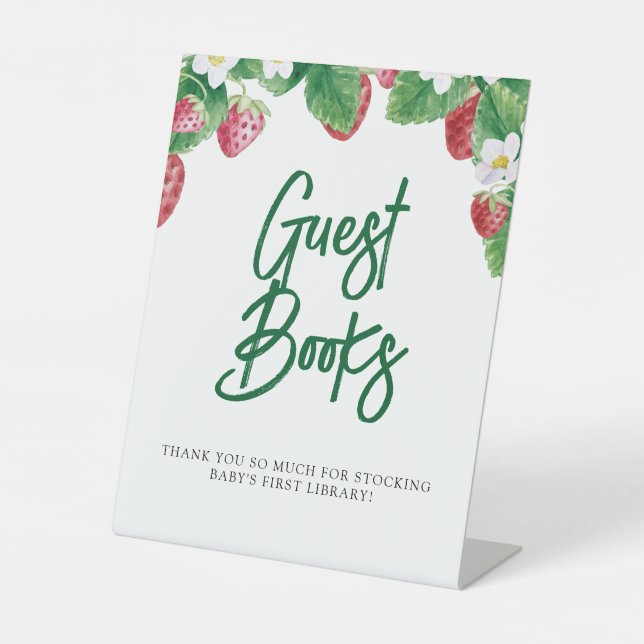 Summer Strawberry Guest Books Baby Showroom Sockelschild (Vorderseite)