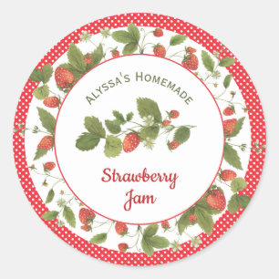 Summer Strawberry Jam Canning Label Runder Aufkleber
