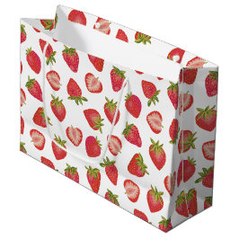 Summer Strawberry Pattern Große Geschenktüte