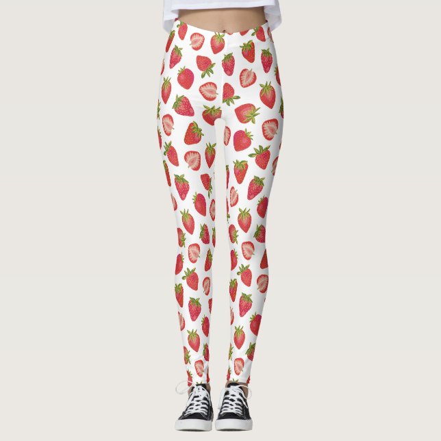 Summer Strawberry Pattern Leggings (Vorderseite)