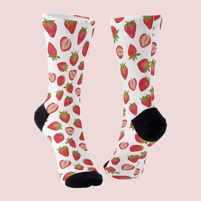 Summer Strawberry Pattern Socken (Fun summer strawberry socks.)