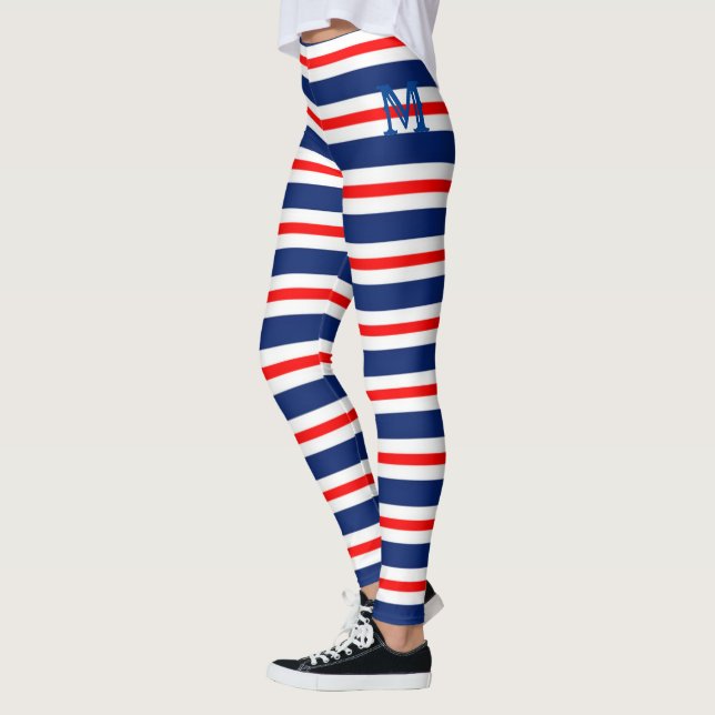 Summer Stripes Mit Monogramm Ocean Leggings (Links)