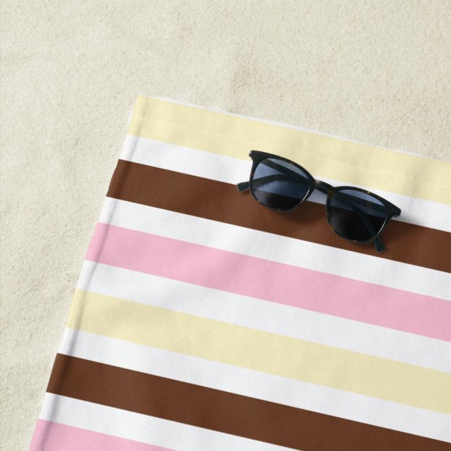 Summer Stripes Vanilla Chocolate Erdbeere Strandtuch (Beispiel)