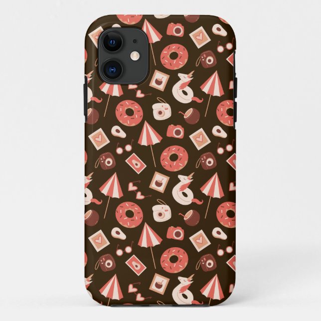 Summer Stuff Chocolate Brown Hintergrund Case-Mate iPhone Hülle (Rückseite)