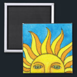 Summer Sun Magnet<br><div class="desc">Eine Sommersonne schmückt diesen Magneten. Original Watercolor Art von Michael A. Giza (c)2013</div>
