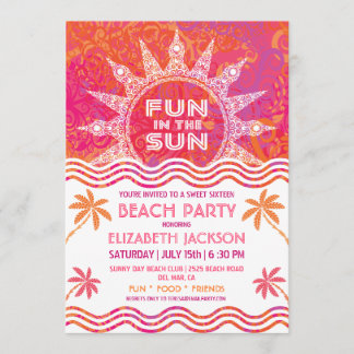 Summer Sun Party Einladung
