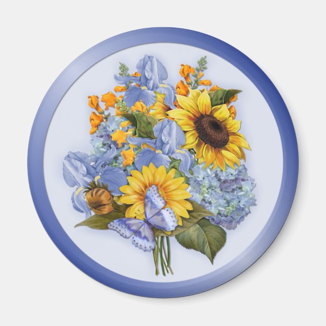 Summer Sunflower Bouquet Magnet (Vorne)