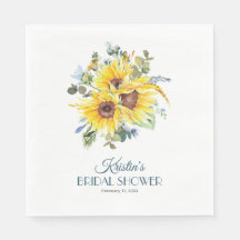 Summer Sunflower Luncheon Sized Party Napkin