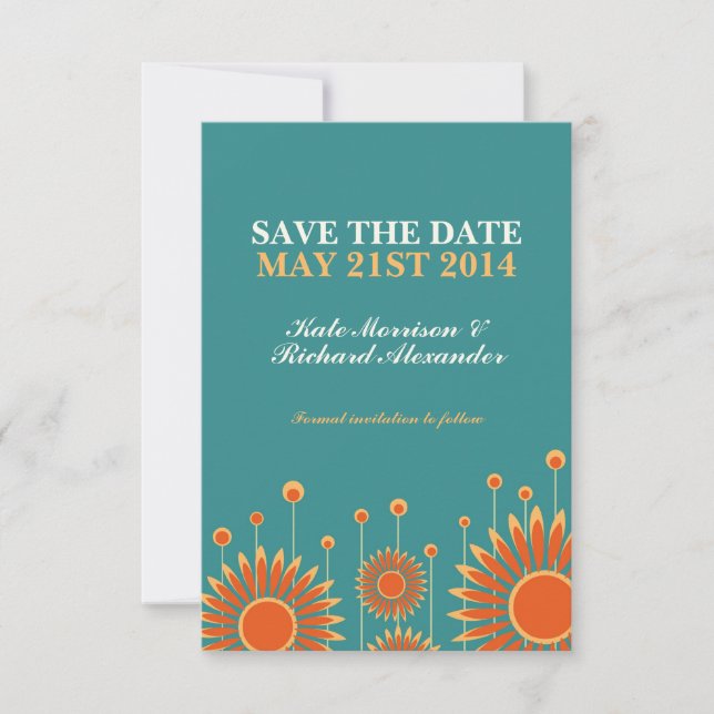 Summer Sunflower Save the Date Card (Vorderseite)
