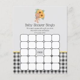 Summer Sunflower Teddy Bear Baby Dusche Bingo Spie