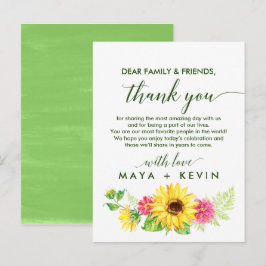 Summer Sunflower Vielen Dank Empfang Card Postkarte