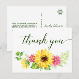 Summer Sunflower Vielen Dank Postkarte