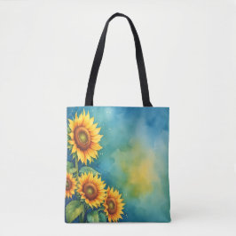 Summer Sunflower Watercolor Tasche