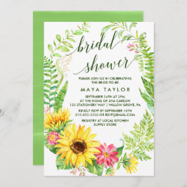 Summer Sunflower Wreath Brautparty Einladung