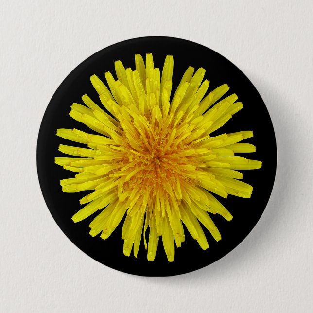 Summer Sunny Yellow Dandela Blume auf beliebiger F Button (Vorderseite)