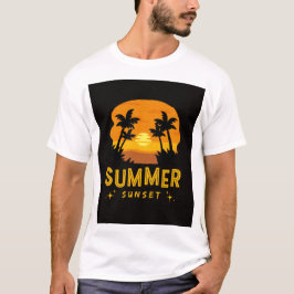 Summer Sunset Ästhetik | Lebhafter tropischer Stra T-Shirt