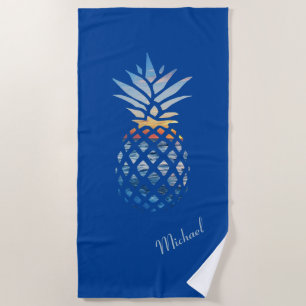 Summer Sunset Beach Ananas Custom Strandtuch
