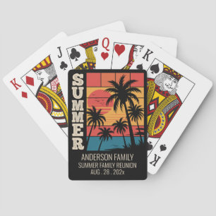 Summer Sunset Beach Palm Tree Family Wiedersehen P Spielkarten