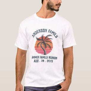 Summer Sunset Beach Palm Tree Family Wiedersehen T-Shirt