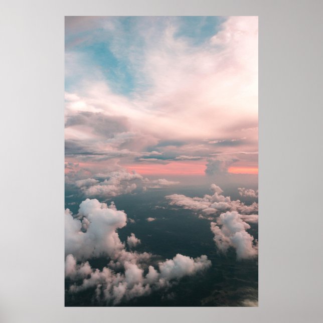 Summer Sunset Clouds Sky Landschaft Poster (Vorne)
