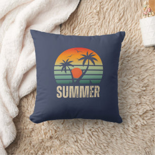 Summer Sunset Palm Tree T - Shirt für Kinder Kissen