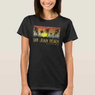 Summer Sunset Palm Tree Vintag Puerto Rico San Ju T-Shirt