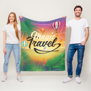Summer Sunset Sky, Sea Beach Magic Reisen ART Fleecedecke