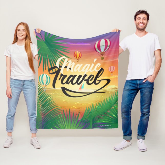 Summer Sunset Sky, Sea Beach Magic Reisen ART Fleecedecke (Beispiel)