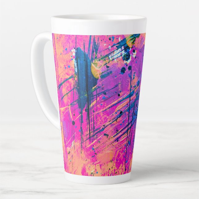 Summer Sunset Spritzer Paint Abstrakt Milchtasse (Linke Ecke)
