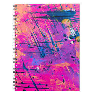 Summer Sunset Spritzer Paint Abstrakt Notizblock