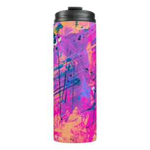 Summer Sunset Spritzer Paint Abstrakt Thermosbecher