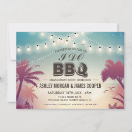 Summer Sunset String Lights I DO GRILLEN Verlobung Einladung