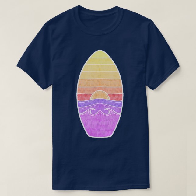 Summer Sunset Surfboard TShirt (Design vorne)
