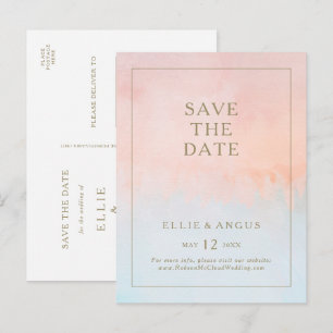 Summer Sunset Wasserfarbe Save the Date Postkarte