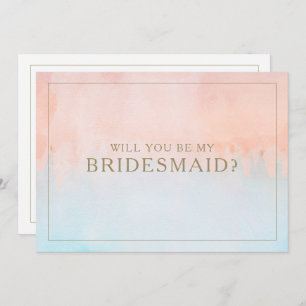 Summer Sunset Watercolor Bridesmaid Vorschlagskart Einladung