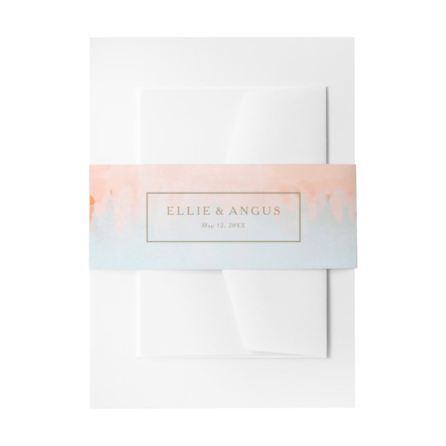 Summer Sunset Watercolor Hochzeit Einladungsbanderole (Vorderseite Beispiel)