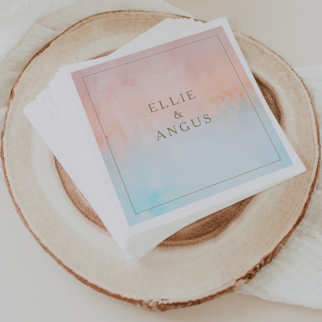 Summer Sunset Watercolor Hochzeit von Napkins Serviette (Von Creator hochgeladen)