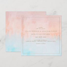 Summer Sunset Watercolor Square Hochzeitseinladung Einladung
