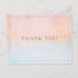 Summer Sunset Watercolor Wedding Danke Postkarte