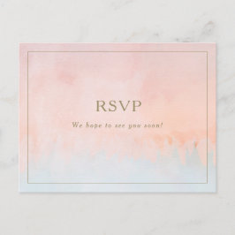 Summer Sunset Watercolor Wedding RSVP Postcard Postkarte