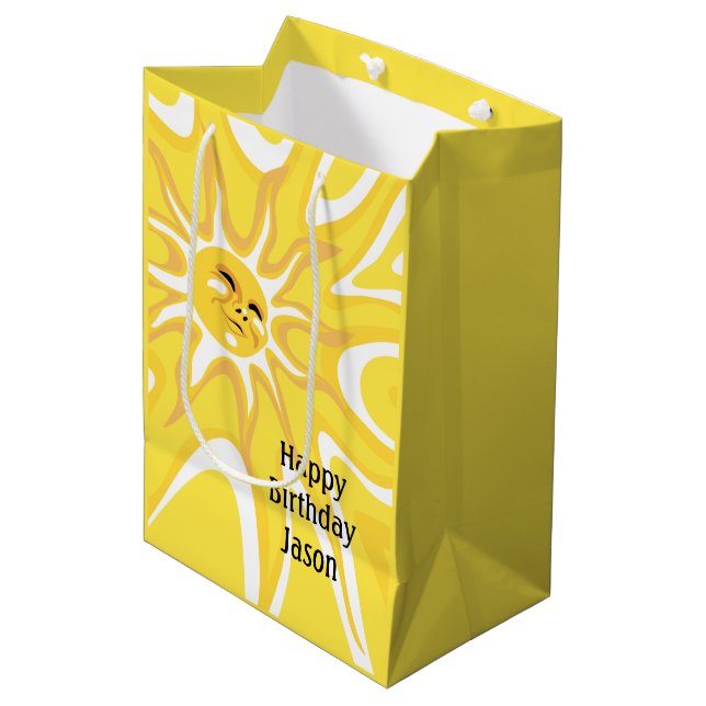 Summer Sunshine Geburtstag Med Sun Geschenktasche Mittlere Geschenktüte (Vorderseite Schrägansicht)
