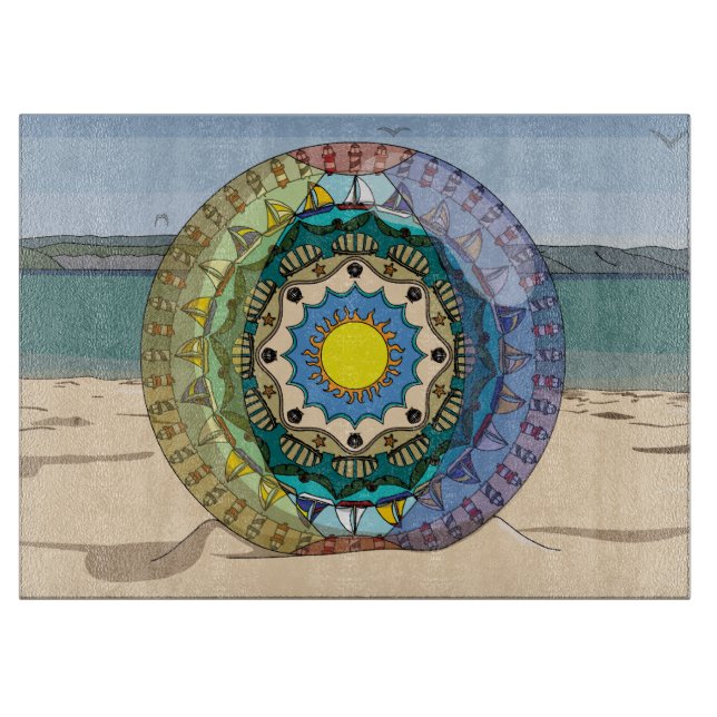 Summer Sunshine Glass Cutting Board Schneidebrett (Vorderseite)