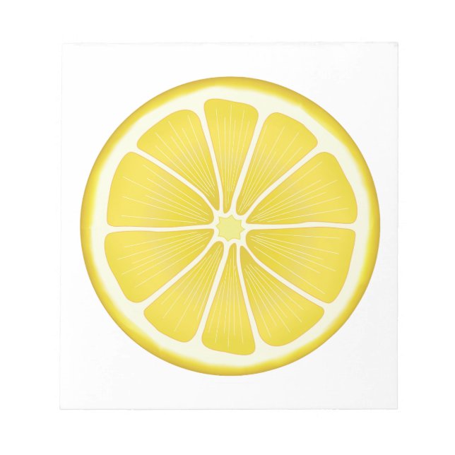 Summer Sunshine Lemon Notepad Notizblock (Vorderseite)