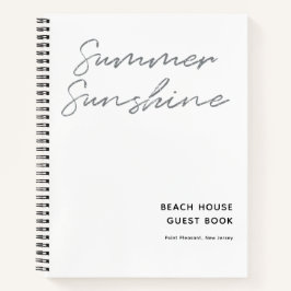 Summer Sunshine Minimalistisch Beach House Gästebu Notizbuch