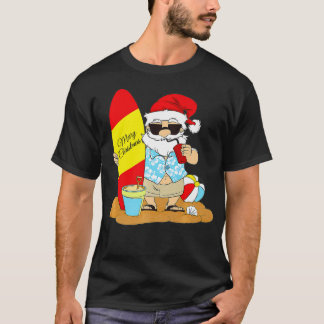 Summer Surboard Strand Santa Hawaii Weihnachten i T-Shirt