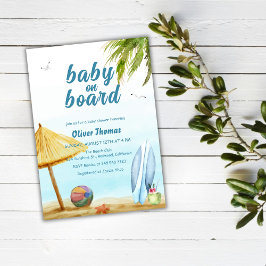 Summer Surf Beach Baby an Bord Babydusche Einladung