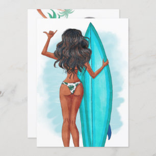 Summer Surf Beach Urlaub Geburtstagsparty Einladun Einladung