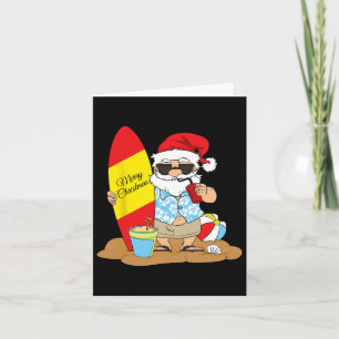 Summer Surf Board Beach Santa Hawaii Weihnachten I Karte