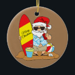 Summer Surf Board Strand Santa Hawaii Weihnachten Keramik Ornament<br><div class="desc">Sommer Surfbrett Strand Santa Hawaiian Weihnachten im Juli Geschenk. Perfektes Geschenk für Ihren Vater,  Mama,  Papa,  Männer,  Frauen,  Freunde und Familienmitglieder am Erntedank Tag,  Weihnachten,  Muttertag,  Vatertag,  4. Juli,  1776 Unabhängiger Tag,  Veteranen Tag,  Halloween,  Patrick's Day</div>